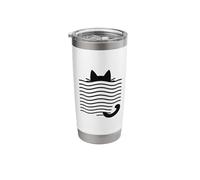 Minimalist Cat Hidden in Lines Optical Stainless Steel Insulated Tumbler