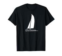 Minimalist Catamaran Silhouette Nautical Art T-Shirt