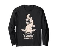 Minimalist Catfish Defender Design with Wels in Aufsi Long Sleeve T-Shirt