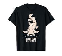 Minimalist Catfish Defender Design with Wels in Aufsi T-Shirt