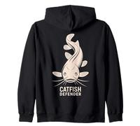 Minimalist Catfish Defender Design with Wels in Aufsi Zip Hoodie