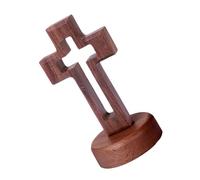 Minimalist Catholic Wood Hollow Standing crosses ornaments with base for decorating prayer corners and sacred areas