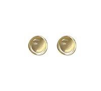 Minimalist Cat's Eye Round Earrings, Gold Plated Double Circle Frame Studs with Champagne Cat Eye Stone for Wedding Party