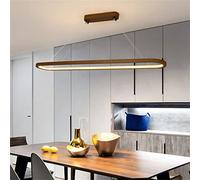 Minimalist Ceiling Hanging Light Fixture,Modern Design Wood LED Linear Pendant Light,Led Dimmable Kitchen Island Chandelier,for Dining Room Kitchen Island Living Room Bar Office,60cm