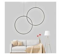 Minimalist Chandelier Lights Round Ring Circle Pendant Lamp Indoor Fixture Home Compatible with Living Room, LED Chandelier,Wall Lights,Hanging Light(Blac