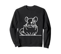 Minimalist Chinchilla Line Art Simple Pet Drawing Sweatshirt