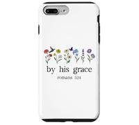 Minimalist Christian By His Grace Romans 3:24 Bible Verse Case for iPhone 7 Plus/8 Plus
