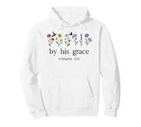 Minimalist Christian By His Grace Romans 3:24 Bible Verse Pullover Hoodie