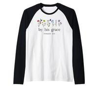 Minimalist Christian by His Grace Romans 3:24 Bible Verse Raglan Baseball Tee