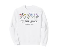 Minimalist Christian By His Grace Romans 3:24 Bible Verse Sweatshirt