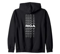 Minimalist City - Latvia Modern Riga Zip Hoodie