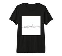 Minimalist City Skyline Urban Architectural Drawing Premium T-Shirt