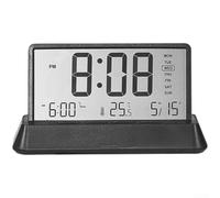 Minimalist Clear Plastic Alarm Clock Date Display(Black opaque)