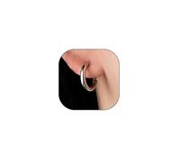Minimalist Clip On Earrings for Women Modern Gold Plated Geometric Circle Non Piercing Huggie Earrings Trendy Statement Jewelry Accessories, S, Alloy Steel, No Gemstone
