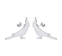 Minimalist Cockatiel Stud Earrings Stainless Steel Parrot Stud Earrings for Women Men Dainty Animal Bird Watcher Jewelry Gift (silver)