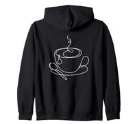 Minimalist Coffee Cup Line Art Cozy Cafe Aesthetic Design Zip Hoodie