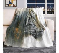 Minimalist Collage Lightweight Breathable Throw Blanket, Multicolor Plush Flannel Printed Blankets, Animals Tiger Forest Soft Decorative Throw Blanket for Bedroom Living Room Office, 180 x 200 cm