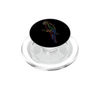 Minimalist Colorful Parrot One Line Art PopSockets PopGrip for MagSafe