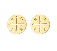 Minimalist Compass Disc Stud Earrings Stainless Steel Nautical Sailor Wanderers Cartilage Tragus Tiny Small Studs Earring Fashion Jewelry Gifts for Women Teen Girls Men, Stainless Steel, No Gemstone