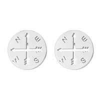 Minimalist Compass Disc Stud Earrings Stainless Steel Nautical Sailor Wanderers Cartilage Tragus Tiny Small Studs Earring Fashion Jewelry Gifts for Women Teen Girls Men, Stainless Steel, No Gemstone