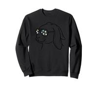 Minimalist Cool Easter Bunny With Sunglasses Colorful Eggs Sweatshirt
