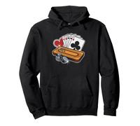 Minimalist Cribbage Board Game Line Art Player Card Pegs Pullover Hoodie