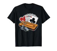 Minimalist Cribbage Board Game Line Art Player Card Pegs T-Shirt