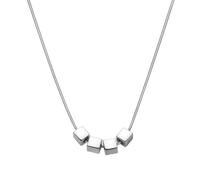 Minimalist Cube Snake Chain Necklace for Woman Man,Geometric Pendant, Thin Silver Snake Chain for Men, Modern Simple Jewelry for Formal Wear,Business Casual Outfits
