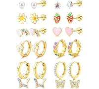 Minimalist Cute Niche Design Nose Stud Set With Tools，Universal for Cartilage Eyebrow and Lip Ring，Unisex for Men and Women.(Gold)