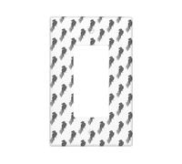 Minimalist Cute Parrot Gray Wall Plate Covers, 1- Gang Wall Plates Standard Size 4.4" x 2.7", Decorative Light Switch Cover Plate Outlet Covers, Polycarbonate Thermoplastic