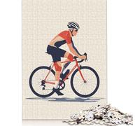 Minimalist Cyclist 500 Piece Jigsaw Puzzle 500 Piece Jigsaw Puzzles for Adults & Families- Wooden Jigsaw Puzzles for Adults Kids Gifts 500pcs (52x38cm)