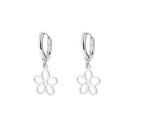 Minimalist Daisy Flower Dangle Hoop Earrings 925 Sterling Silver Hollow Flowers Cartilage Earring Small Huggie Hoops Drop Dangling Dainty Jewelry Gifts for Women Girls Hypoallergenic (Silver)