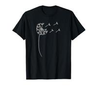 Minimalist Dandelion Silhouette Nature Botanical Art T-Shirt