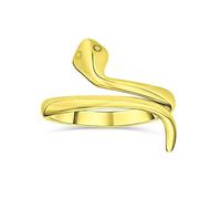Minimalist Delicate Midi Knuckle Thin 1MM Band Stackable Bypass Wrap Snake Serpent Ring For Teen Gold Plated .925 Sterling Silver