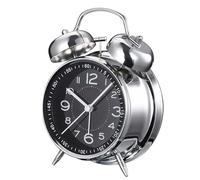 Minimalist Design Mechanical Alarm Clock Featuring Twin Bells for Reliable Waking Up (Black)