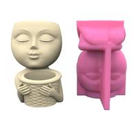Minimalist Designs Succulent Planter Mold Silicone Molds Girl Head Molds Flower Pots Epoxy Mold for DIY Home Decoration