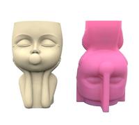 Minimalist Designs Succulent Planter Mold Silicone Molds Girl Head Molds Flower Pots Epoxy Mold for DIY Home Decoration