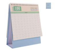Minimalist Desk Calendar Vertical Daily Planner Sky Blue Paper | Clean Contemporary Design, Comfortable Viewing, Ample Writing Space, Prevents Confusion between Months, Space-saving Desktop
