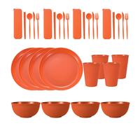 Minimalist Dinnerware Set 36 Piece, Sustainable Dinnerware Microwave Safe, Non Toxic Stackable Design, Multi Purpose Dinnerware with Natural Texture f