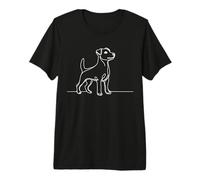 Minimalist Dog Line Art Single Line Drawing Pet Lover Premium T-Shirt