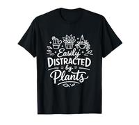 Minimalist Easily Distracted By Plants Funny Gardener T-Shirt