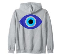 Minimalist Evil Eye as Simple Blue Nazar is Spiritual Symbol Zip Hoodie