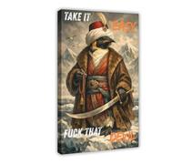 Minimalist Existentialist Penguin Animal Satire Art Canvas Poster Bedroom Decor Landscape Office Room Decor Gift 16x24inch(40x60cm)