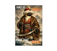 Minimalist Existentialist Penguin Animal Satire Art Canvas Poster Bedroom Decor Landscape Office Room Decor Gift 16x24inch(40x60cm)