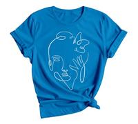 Minimalist Face Line Art Womens Graphic T-Shirt Abstract Butterfly Design Tee 14