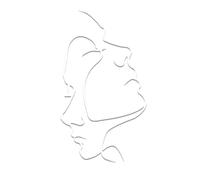 Minimalist Facial Lines Metal Wall Decor, Abstract Human Face Single L-ine Art Hanging Ornament Silhouette Wall Art, Modern Wall Sculptures for Bedroom Living Room Garden Home Decoration, 24x42cm