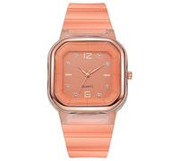 Minimalist Fashion with Dial Women's Quartz Silicone Strap Men's and Women's Couple Student Watch Rose Watch for Women (E, One Size)