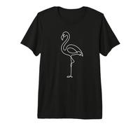 Minimalist Flamingo One Line Art Premium T-Shirt