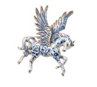 Minimalist Flying Horse Accent Brooch Imitation Enameled Texture Badge Pin for Daily Outfits Gift Giving Pin, One Size, as described
