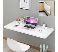 Minimalist Foldable Wall-Mounted Desk 90x50cm White Pine Wood Varnished Finish Space-Saving Table for Study Work Dining Laptop Use Home Office Essentials